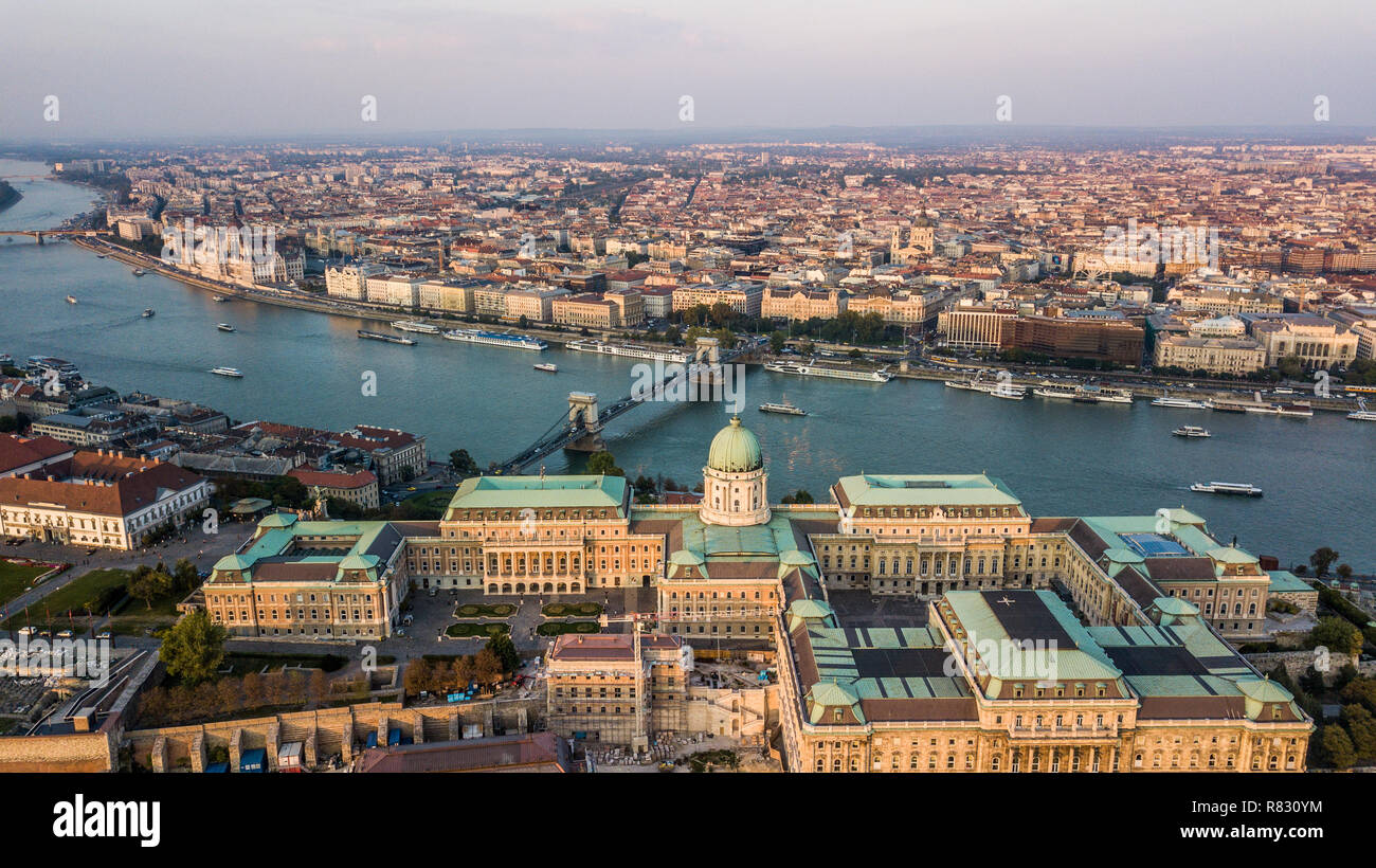 Die Budaer Burg oder Budavari Palota, Stadtbild, Budapest, Ungarn Stockfoto