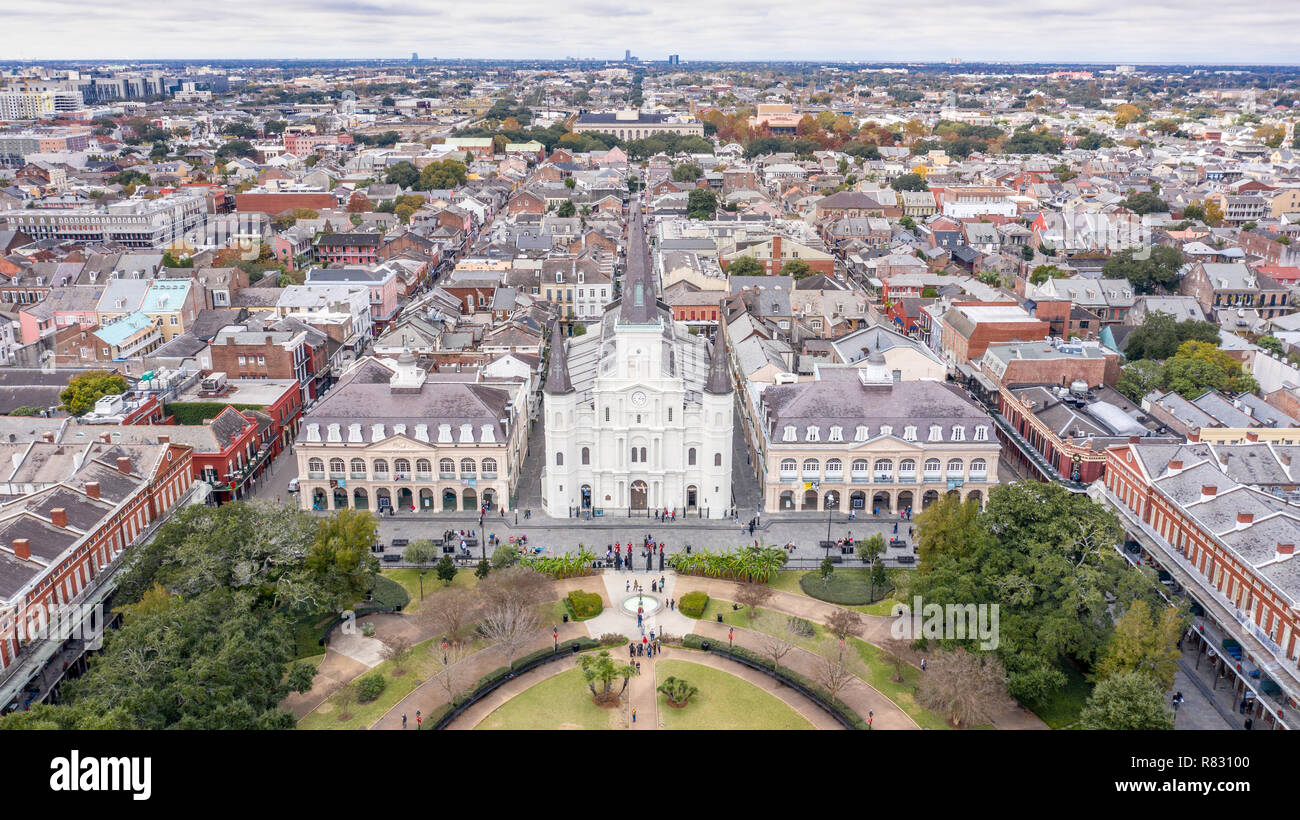 St. Louis Kathedrale, Jackson Square, French Quarter, New Orleans, LA, USA Stockfoto