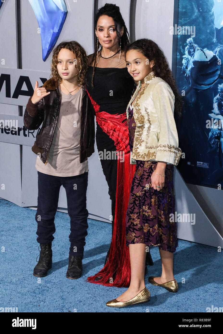 Los Angeles, USA. 12 Dec 2018, Lola Iolani Momoa, Lisa Bonet Aka Moon Lilakoi Nakoa-Wolf Manakauapo Namakaeha Momoa und kommen an der Los Angeles Premiere von Warner Bros. Pictures' "aquaman" an der TCL Chinese Theater IMAX am Dezember 12, 2018 in Hollywood, Los Angeles, Kalifornien, Vereinigte Staaten. (Foto von David Acosta/Image Press Agency) Quelle: Bild Presse Agentur/Alamy leben Nachrichten Stockfoto
