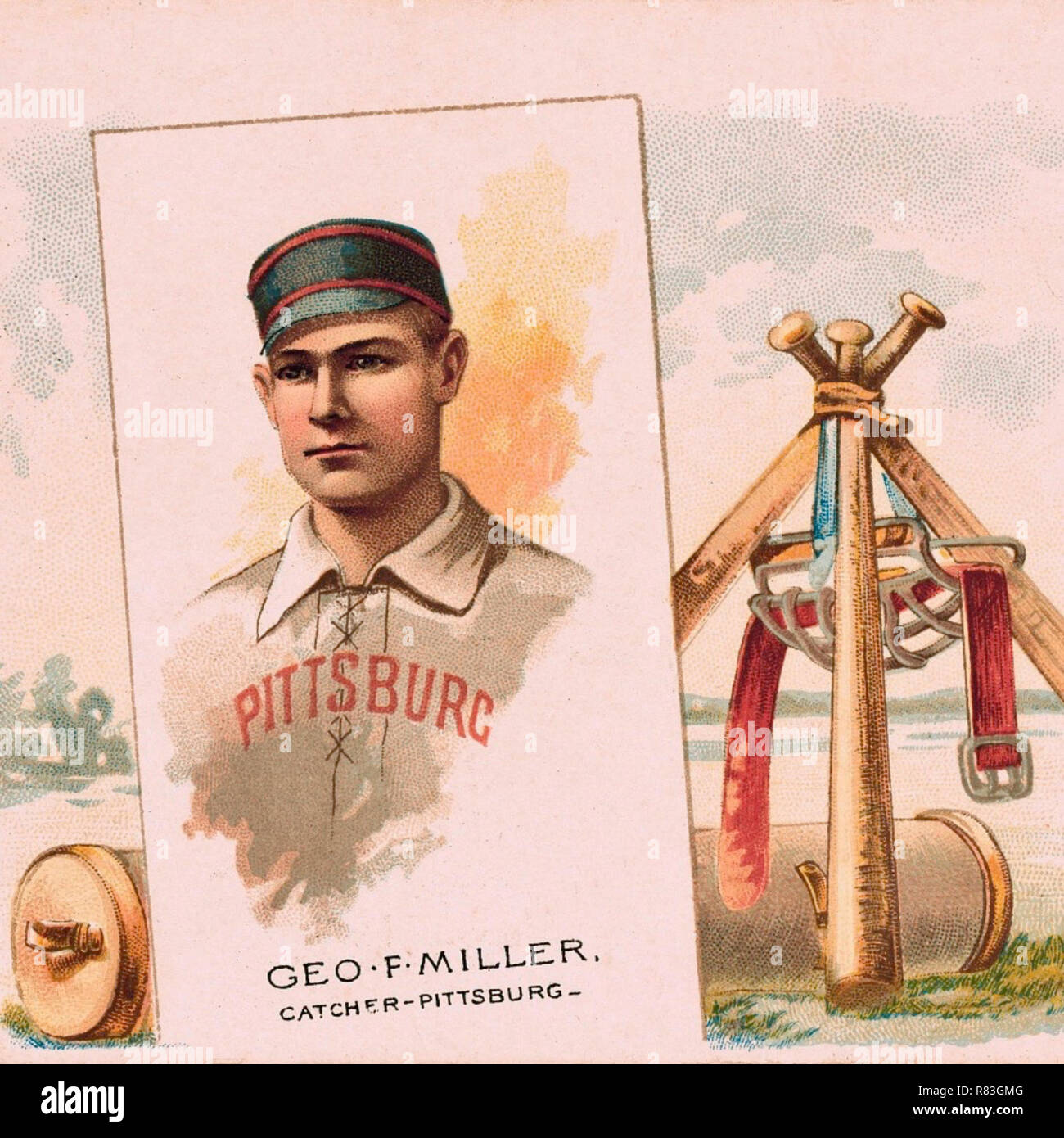 Georg Friedrich 'Doggie' Miller, Pittsburgh Alleghenys (Pittsburgh Pirates), Allen & Ginter's World Champions 1888. Stockfoto