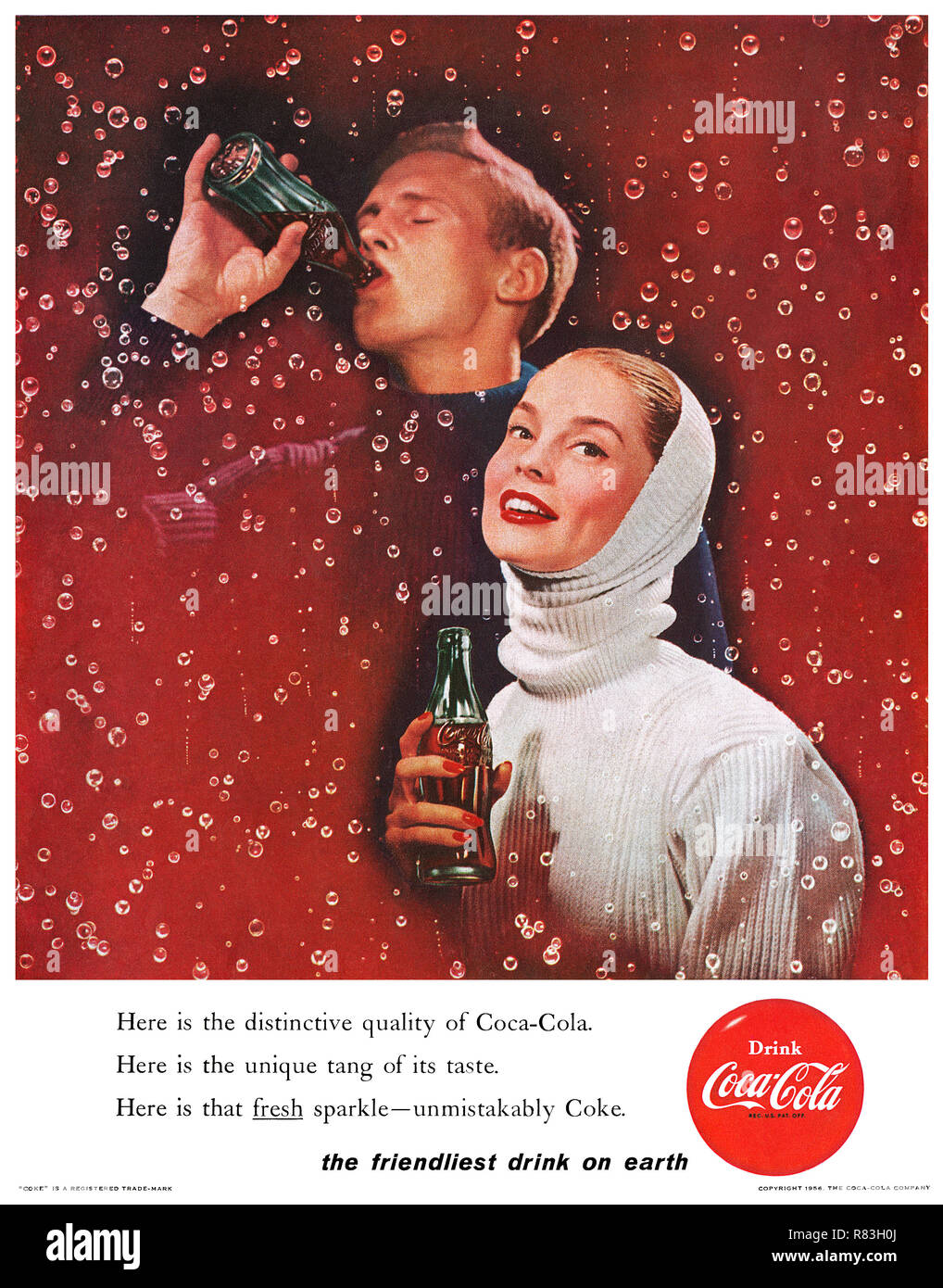 1956 USWerbung für Coca Cola Stockfotografie Alamy