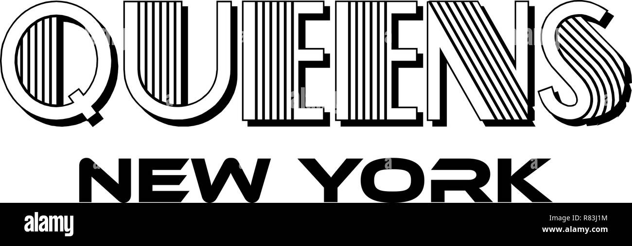 Queens New York City Urban Typografie für Siebdruck Bekleidung modernes Design. Stock Vektor