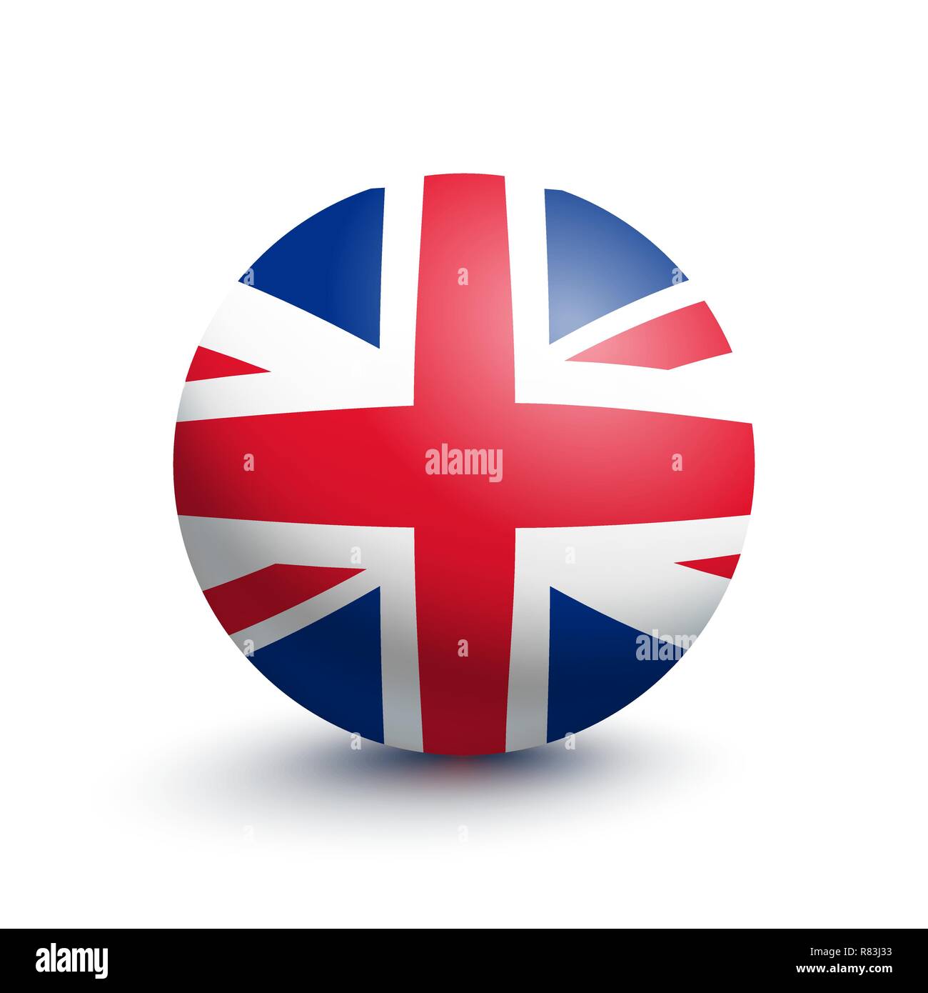 Flagge von Großbritannien in Form einer Kugel Stock Vektor