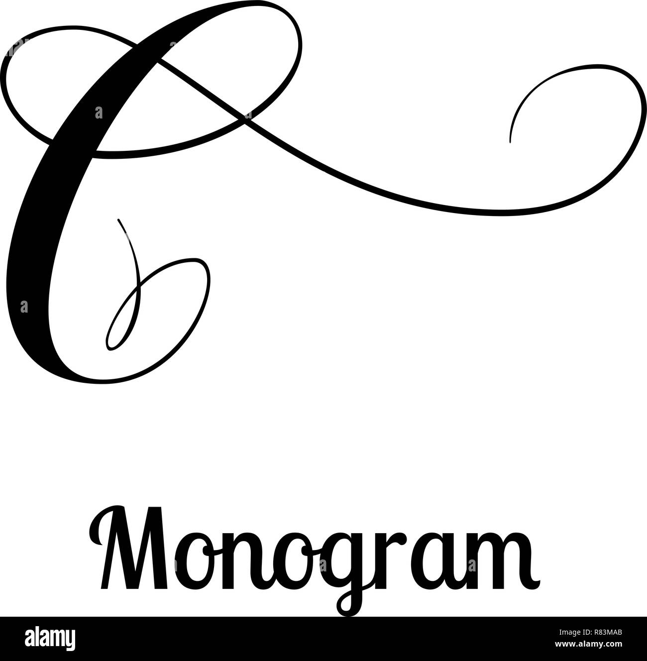 Classic Emblem Design Buchstabe C Kalligraphie Stock Vektorgrafik Alamy