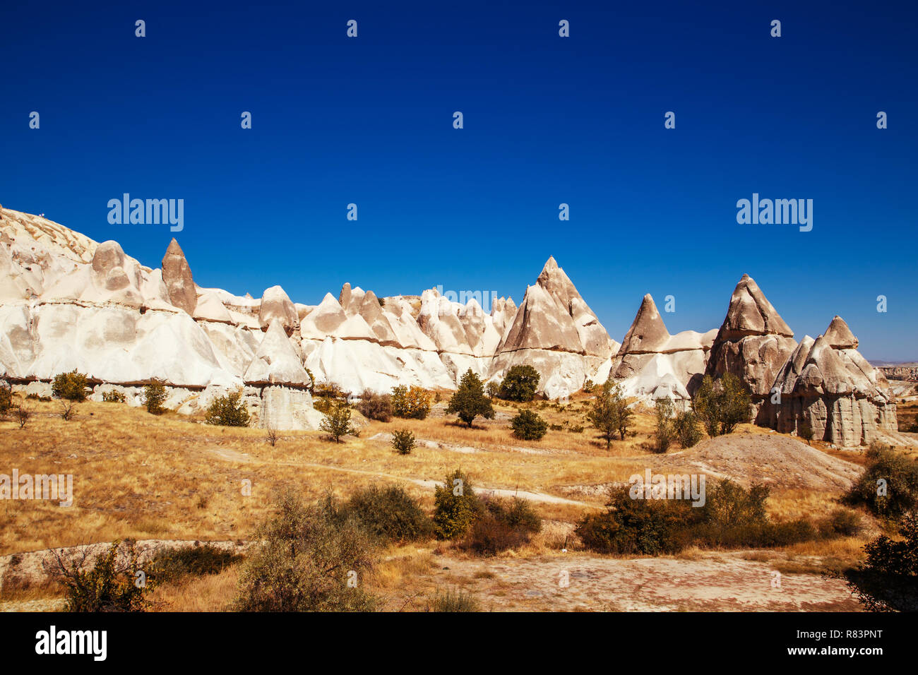 Liebe Tal in Kappadokien. Fantastische Bergwelt im Zentrum der Türkei. Stockfoto