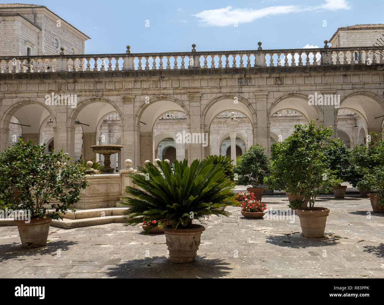 Montecassino, Italien, 17. Juni 2017: Kloster der Benediktiner Abtei von Montecassino. Italien Stockfoto
