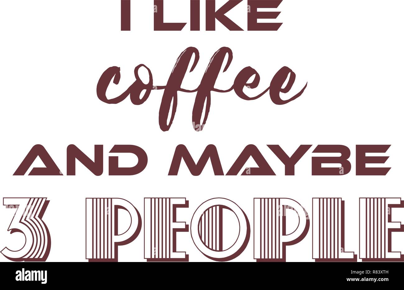 Kaffee Text zitieren Poster mit Kaffee Angebot. Stock Vektor