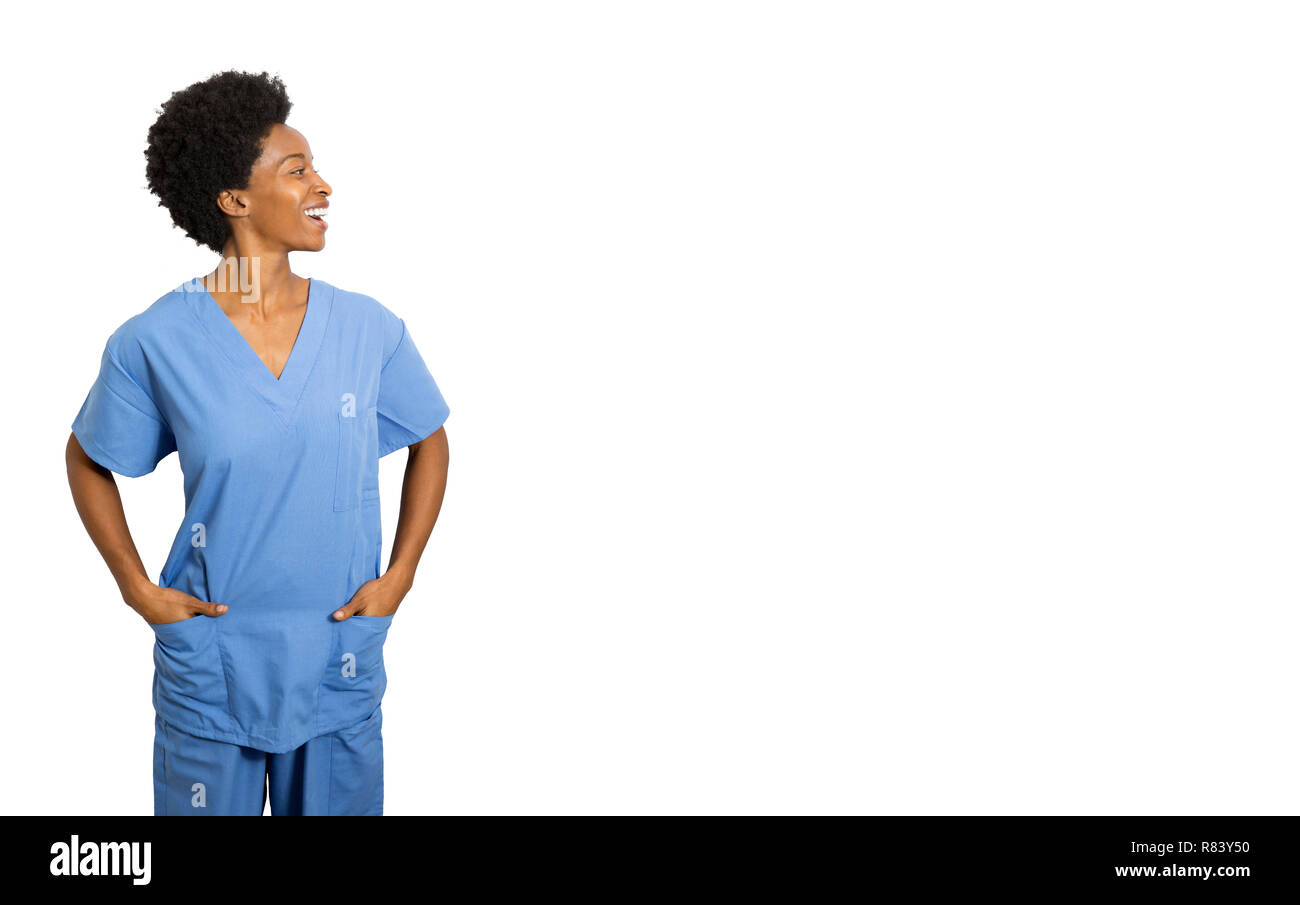 Weibliche Medical Assistant lächelnd Stockfoto