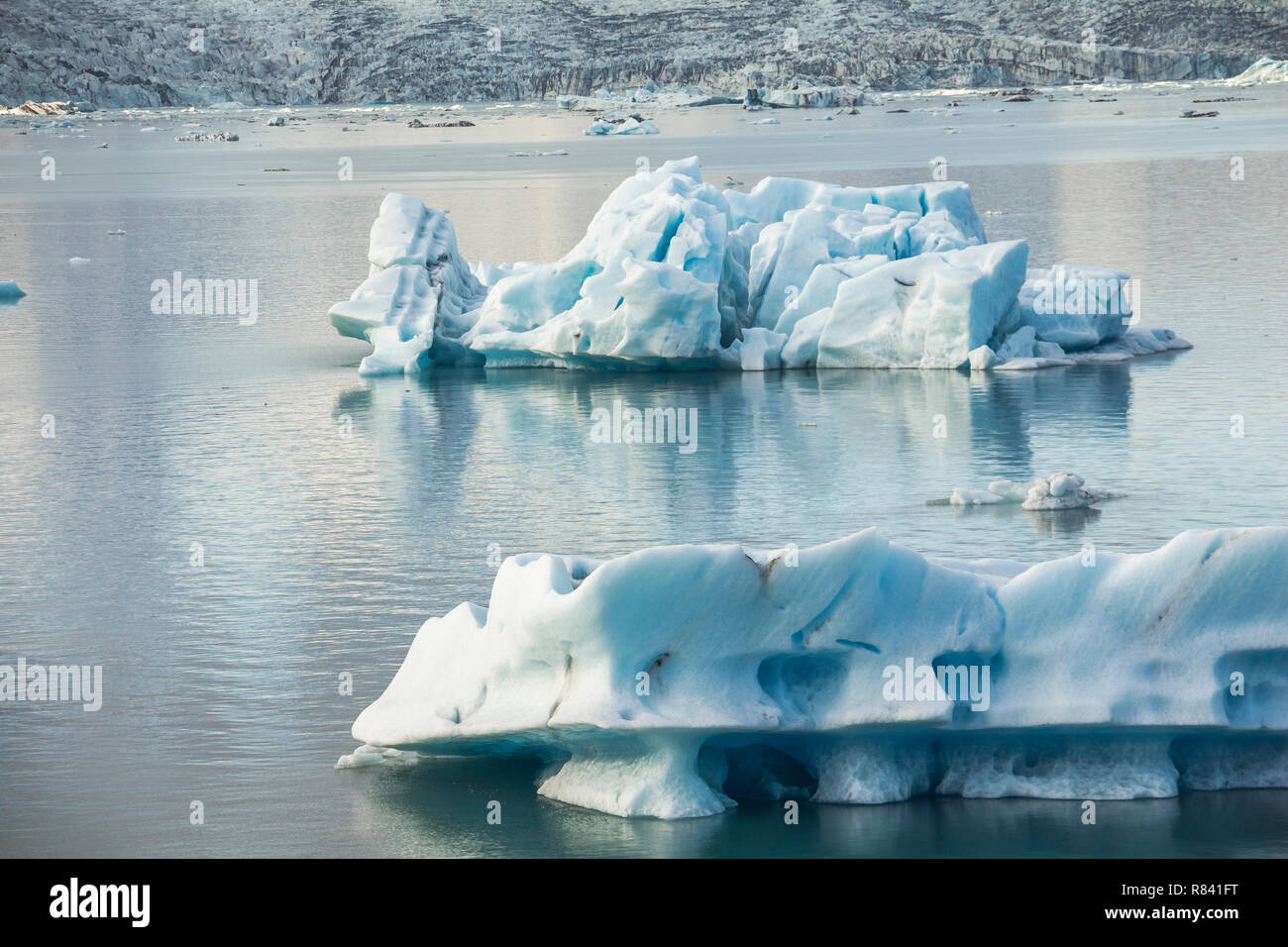 Die berühmten Flugzeug Wrack DC-3 nach Sonnenaufgang in Island Stockfoto