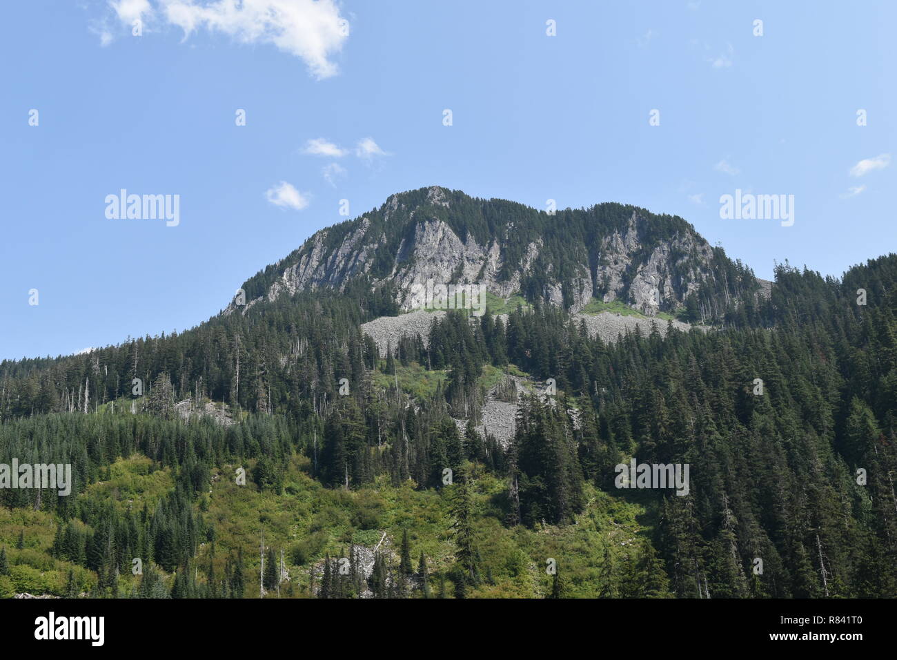 Malerische Berg- und Trail auf Bearhead Trail und die Granit Seen im pazifischen Nordwesten. Der Staat Washington Mt. Rainer nimmt Hintergrund. Stockfoto