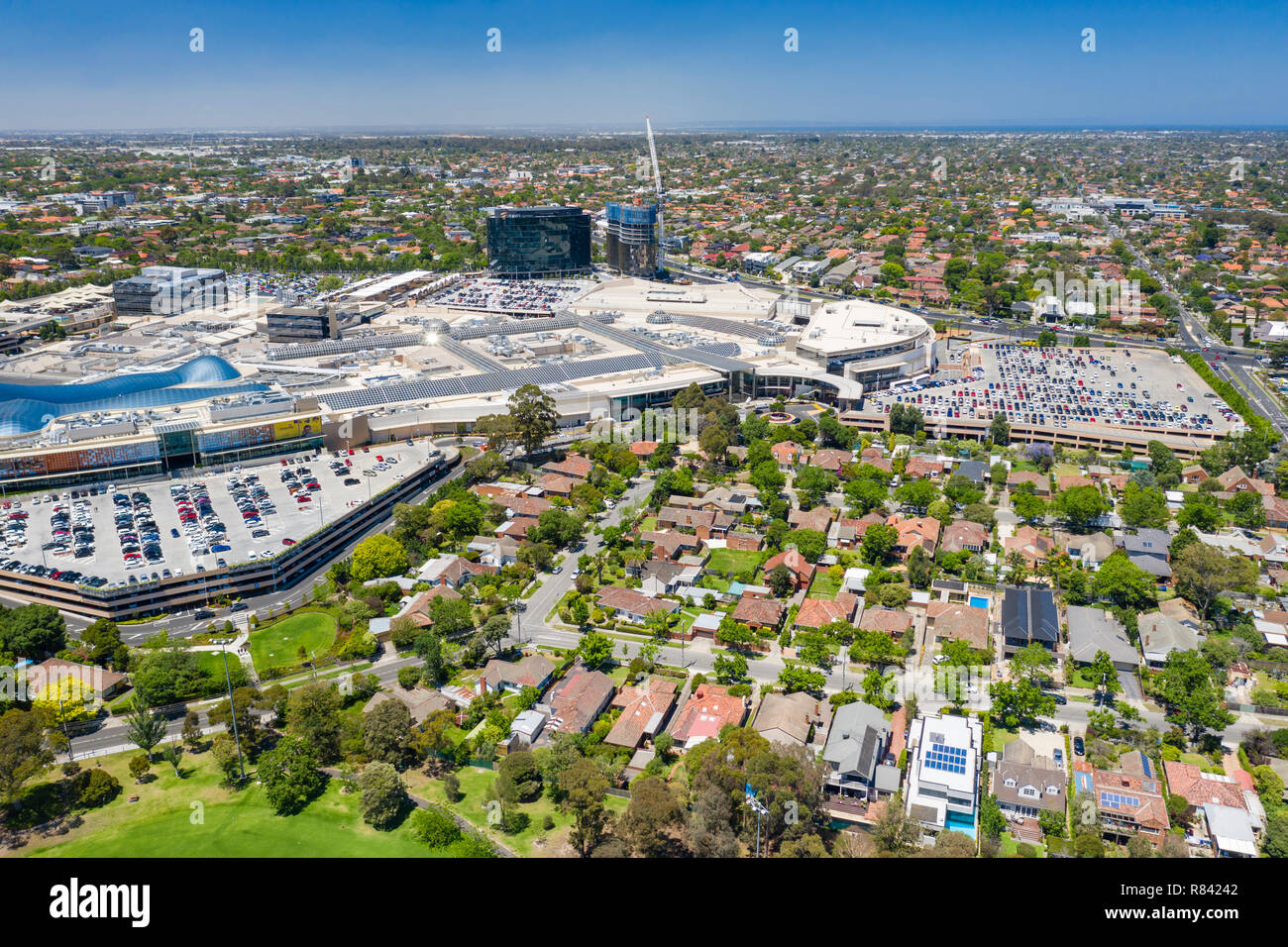 Luftaufnahme von Chadstone Shopping Center Stockfoto