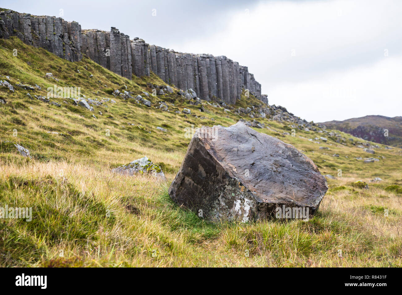 Rock in der Landschaft des Gerduberg Klippen, Snaefellsnes Island Stockfoto
