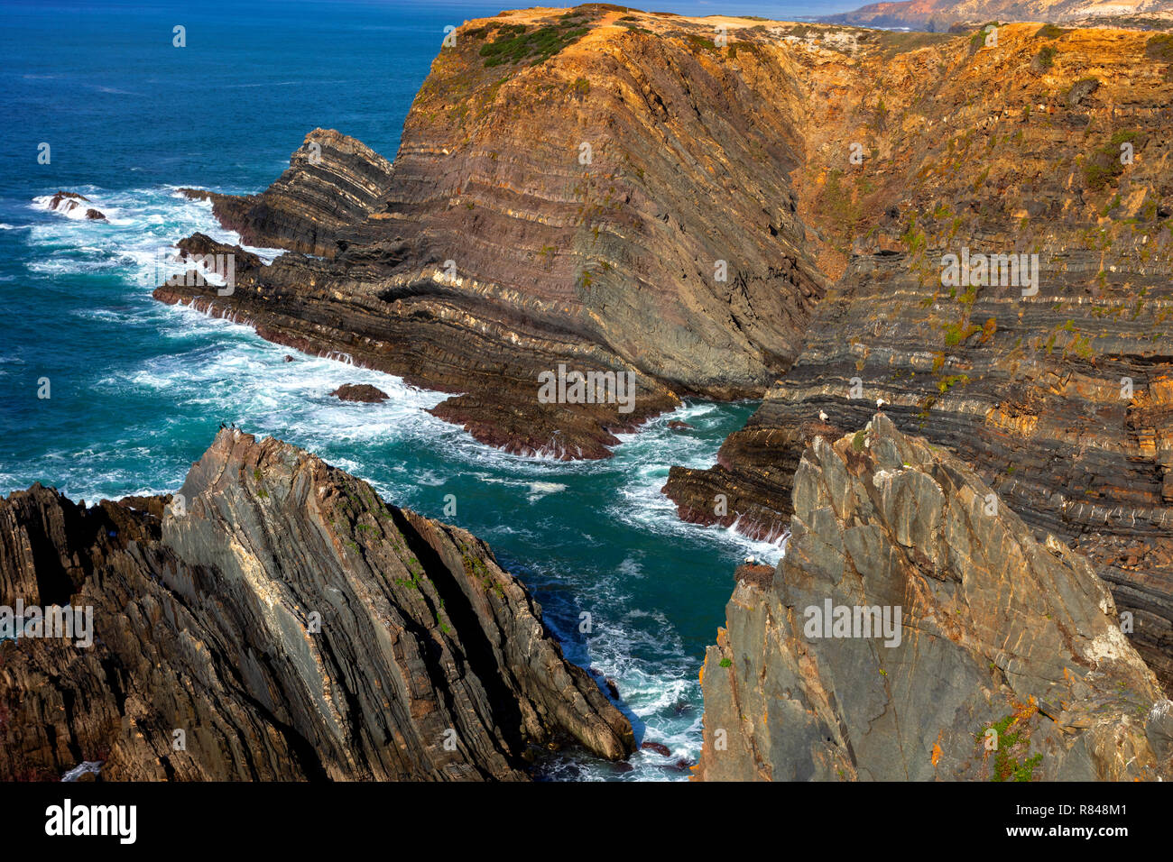 Die Klippen von Capo Sardao, Westküste, der Costa Vicentina, Alentejo, Portugal Stockfoto