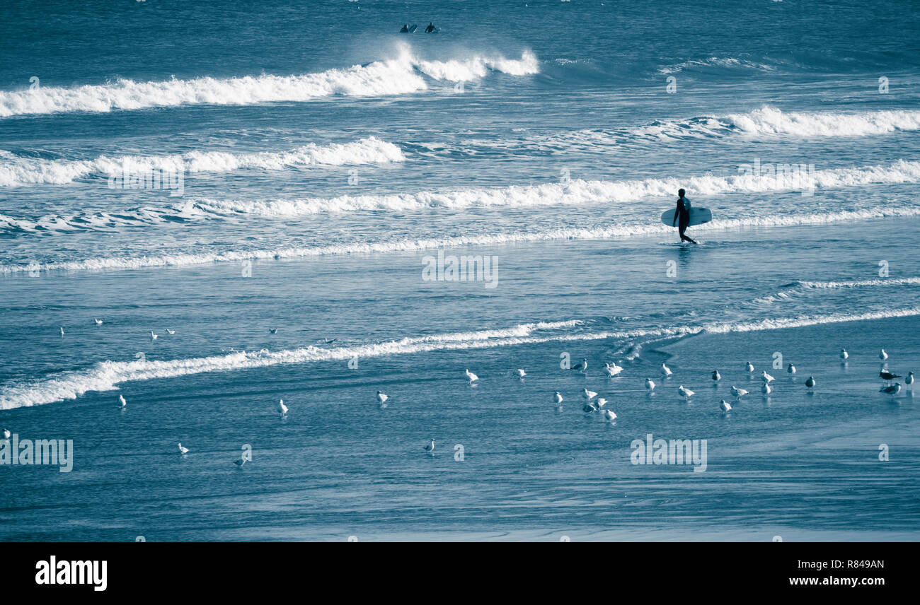 Surfer aus der Rubrik an saltburn am Meer, North Yorkshire, England. Großbritannien Stockfoto