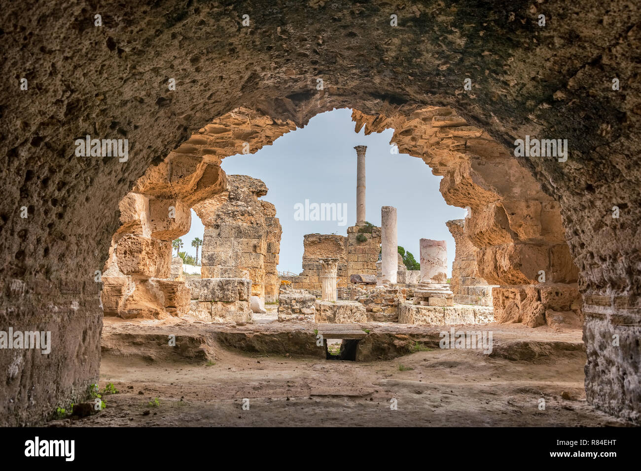 Ansicht des Antonine Bäder in der antiken Stadt Karthago, Tunesien Stockfoto