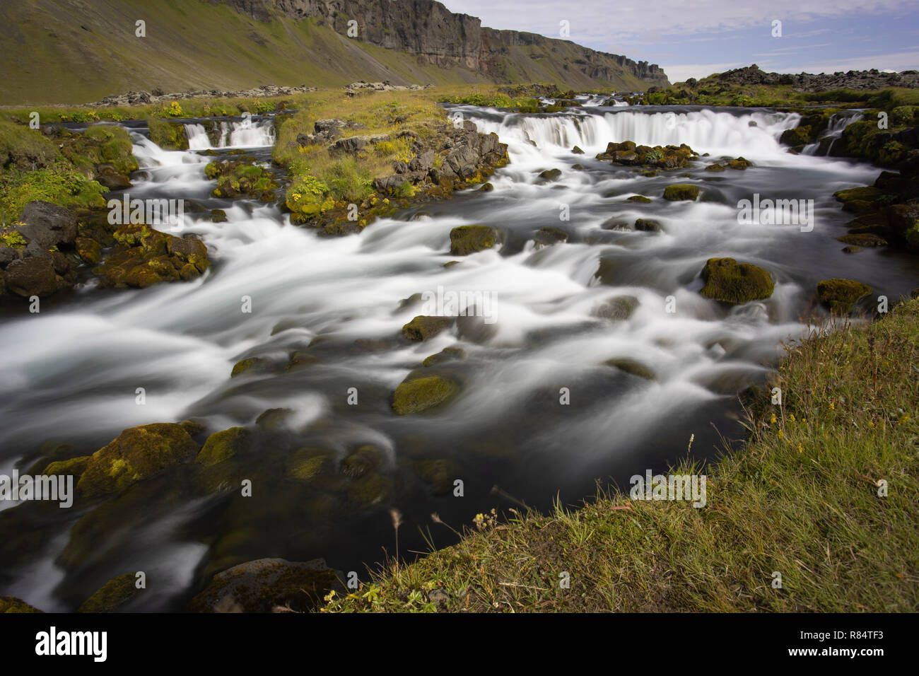 Fließende Fluss in Island Stockfoto