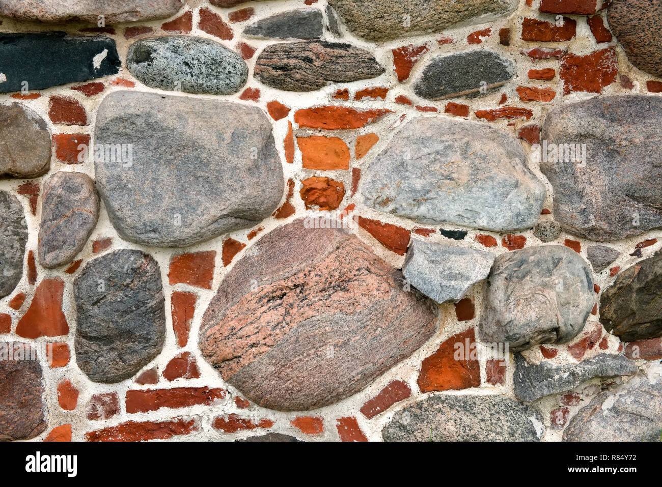 Ein Teil der Wand der Köche Zayatsky Gebäude auf der grossen Insel. Solovetsky Inselgruppe, Weißes Meer, Russland Stockfoto