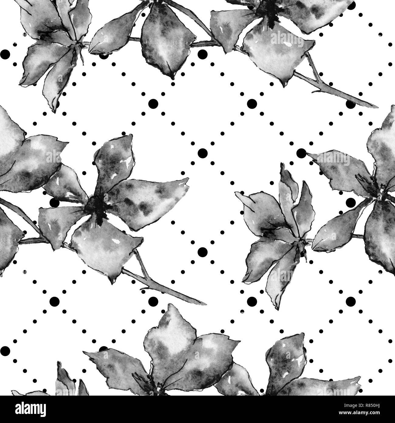 Orchid Flower. Florale botanischen Blume. Nahtlose Muster. Stofftapeten drucken Textur. Aquarell Hintergrund Abbildung. Stockfoto