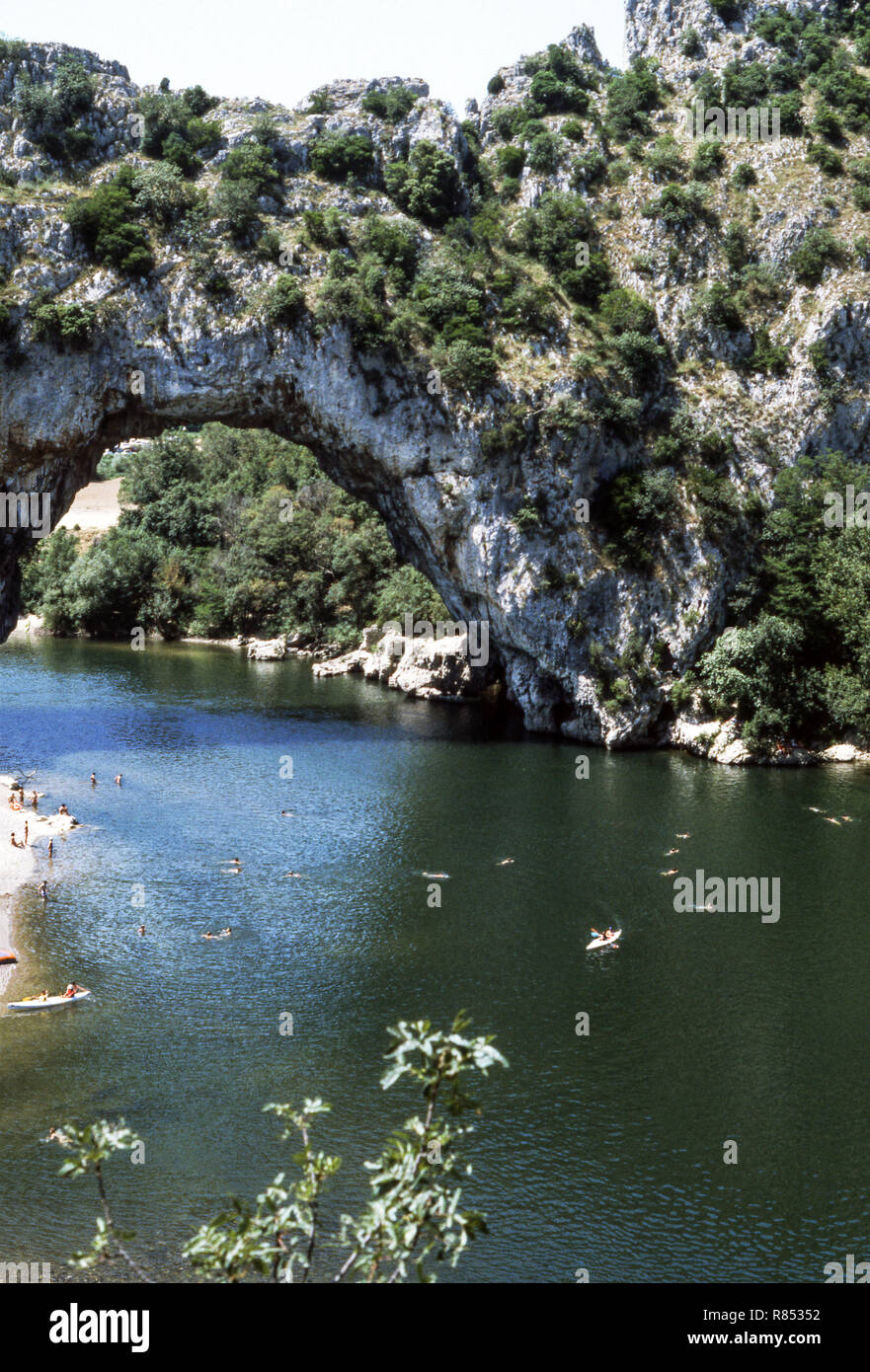 Der Pont d Arc auf dem Fluss Ardèche. Department Ardeche (07). Stockfoto