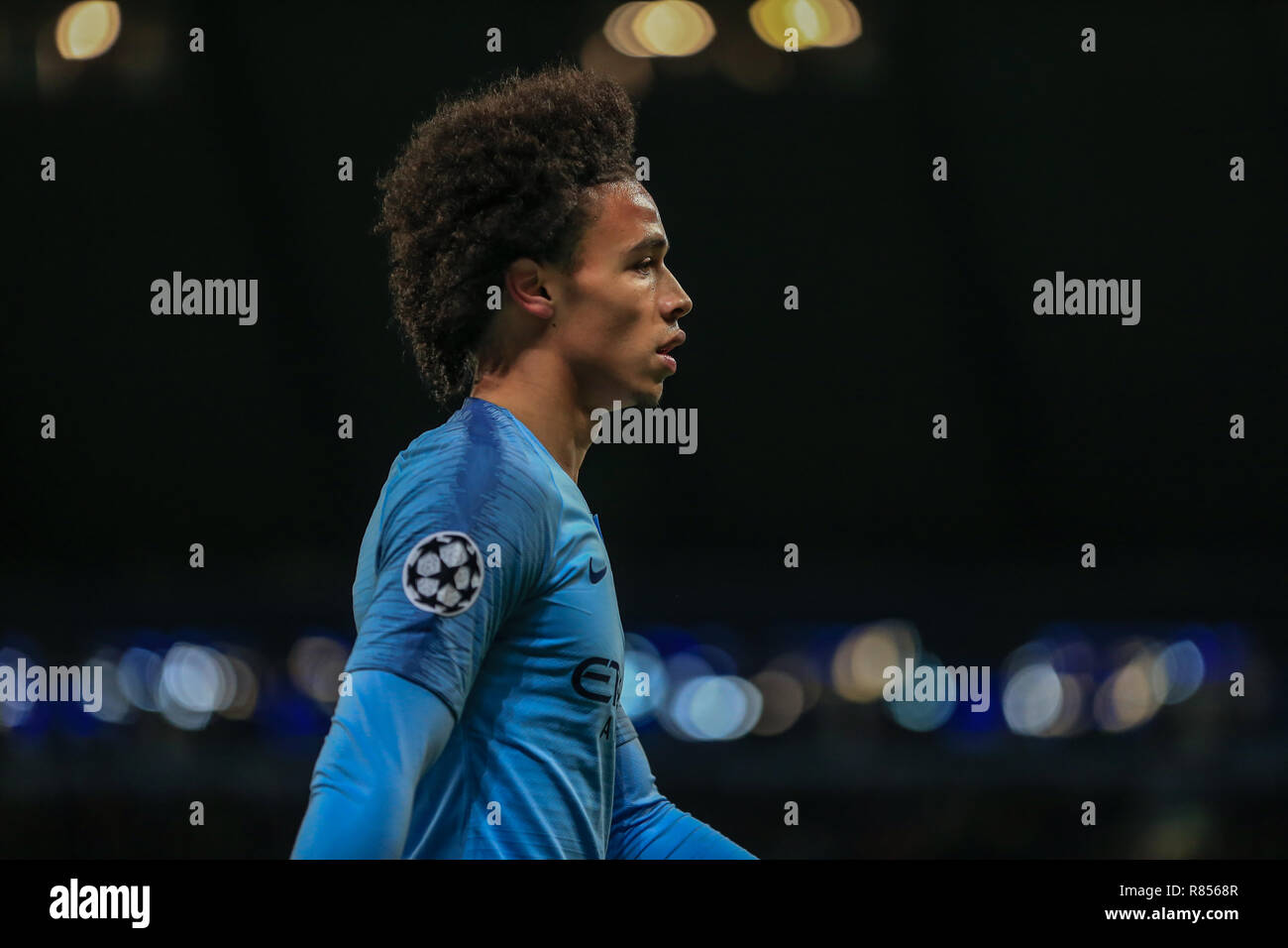 12. Dezember 2018, das Etihad Stadium, Manchester, England; UEFA Champions League, Manchester City v TSG 1899 Hoffenheim; Leroy Sane (19) von Manchester City Credit: Mark Cosgrove/News Bilder Stockfoto