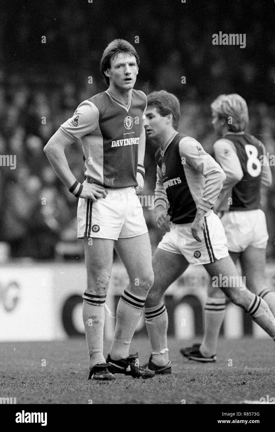 Footballer Allan Evans ASTON VILLA V EVERTON 12/2/1983 Allan Evans Stockfoto