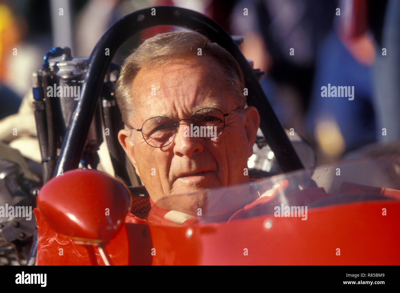 Phil Hill im Ferrari F1-Wagen in Goodwood Festival der Geschwindigkeit 1996 Stockfoto