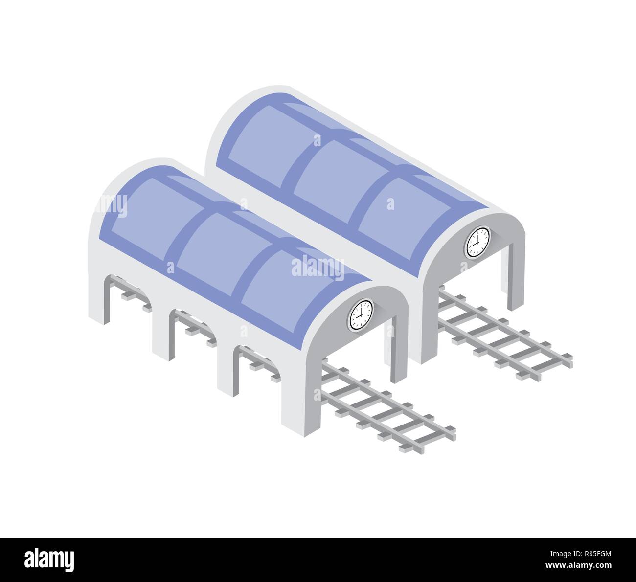 Schnelle moderne Hochgeschwindigkeitszug. Vektor Flachbild 3d-isometrische Darstellung des öffentlichen Verkehrs. Güterverkehr eine große Anzahl der Passagiere zu befördern. Stock Vektor