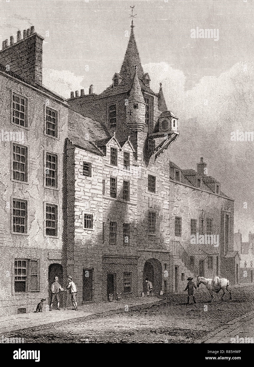 Canongate Mautstelle; Edinburgh, Schottland, 19. Jahrhundert, Ansichten in Edinburgh von J.&H. S. Lagerhalter, 1820 Stockfoto