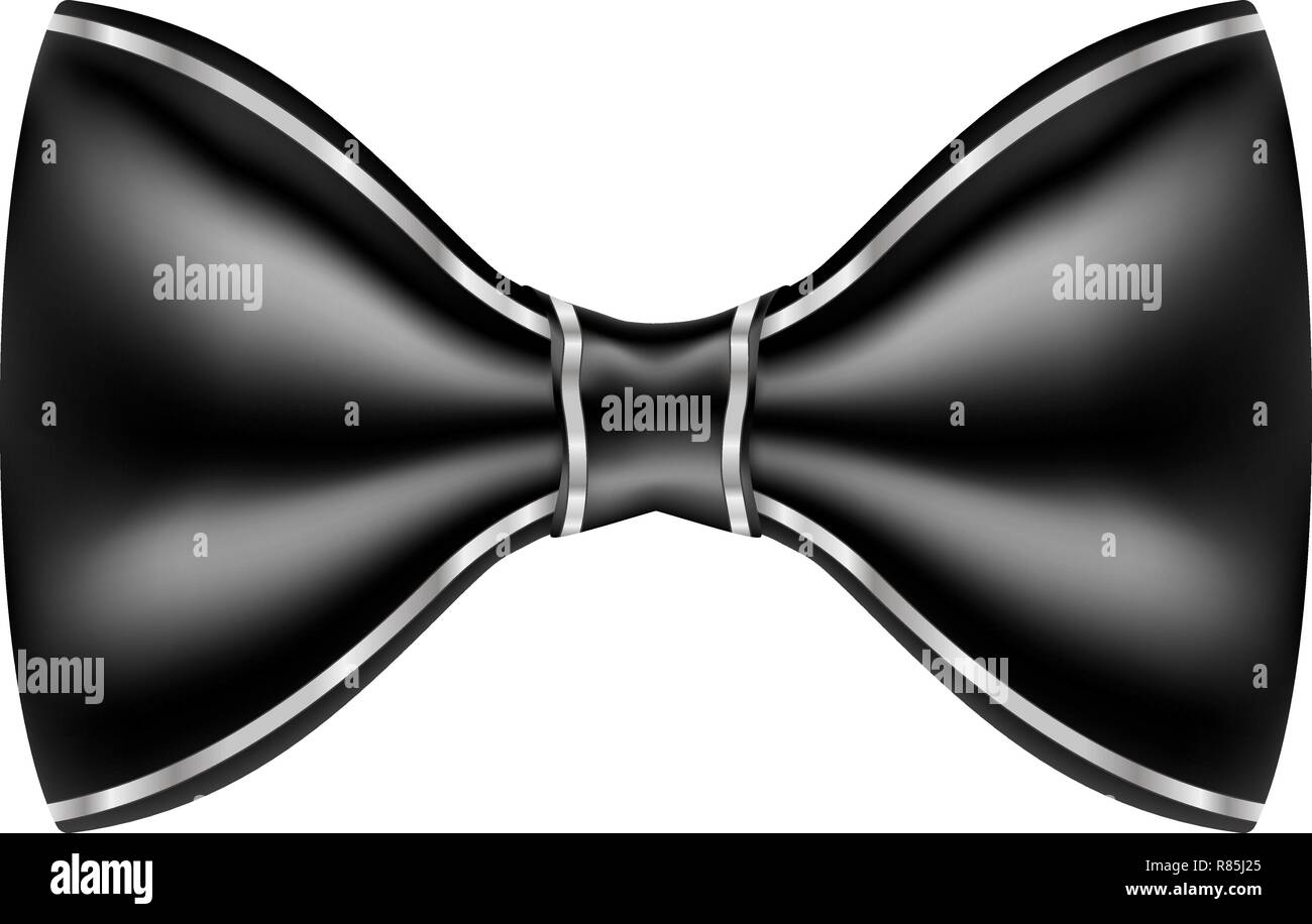 Schwarze Seide Bow Tie Stock Vektor