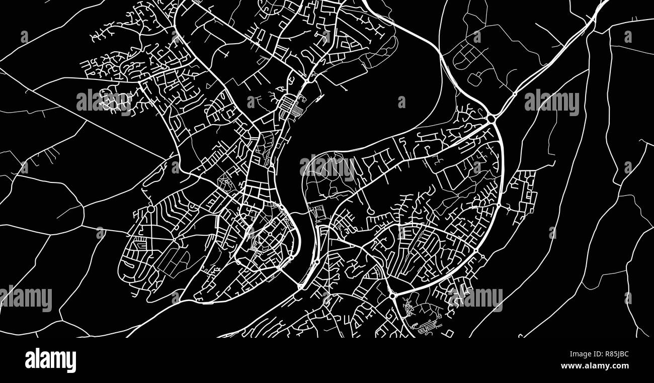 Urban vektor Stadtplan von Derry, Irland Stock Vektor