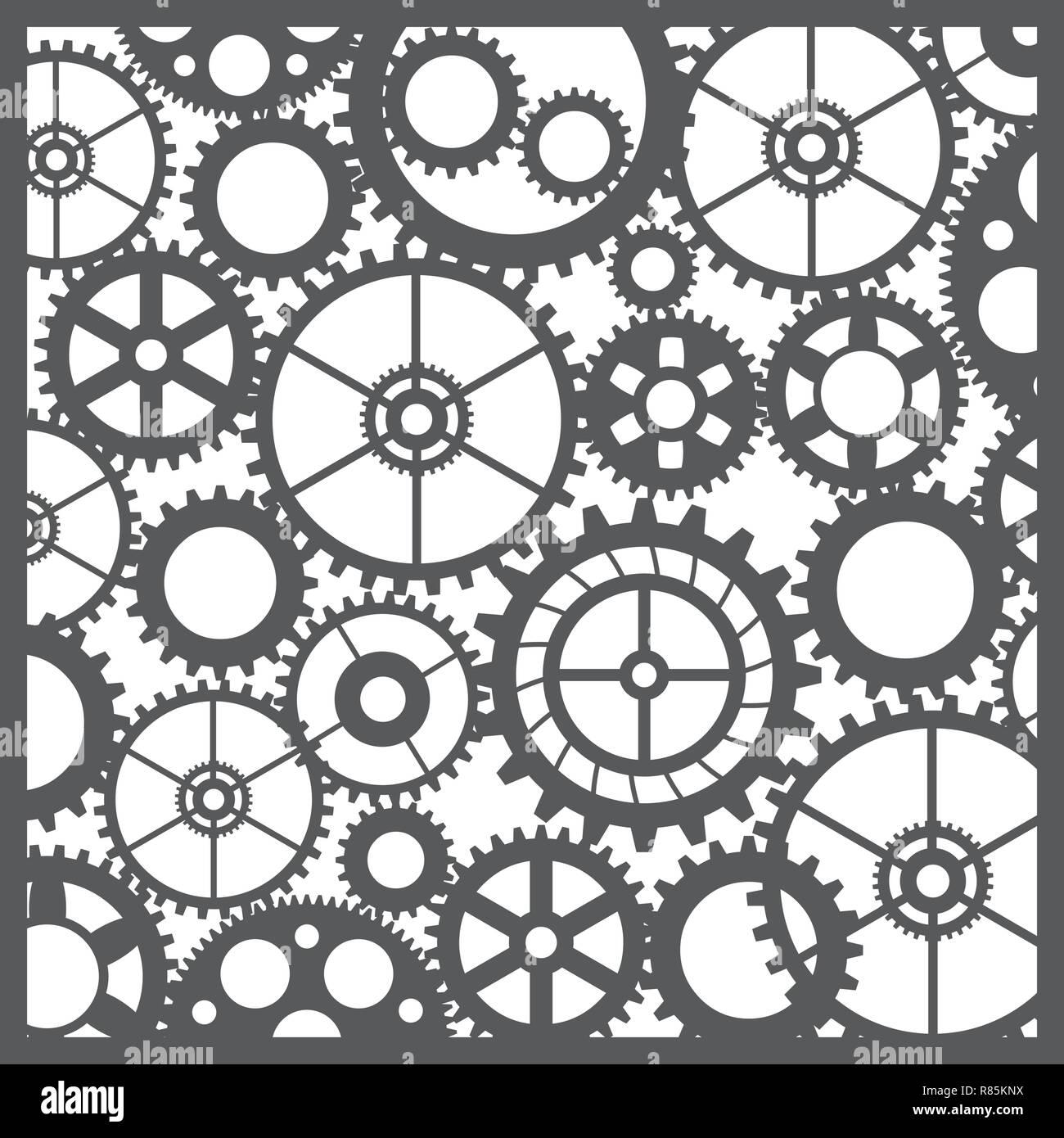 Muster silhouette Zahnräder mechanische Maschine Teile Uhr Zahnrad. Design  für Scrapbooking, Visitenkarten, Hintergrund für das Handwerk  Stock-Vektorgrafik - Alamy
