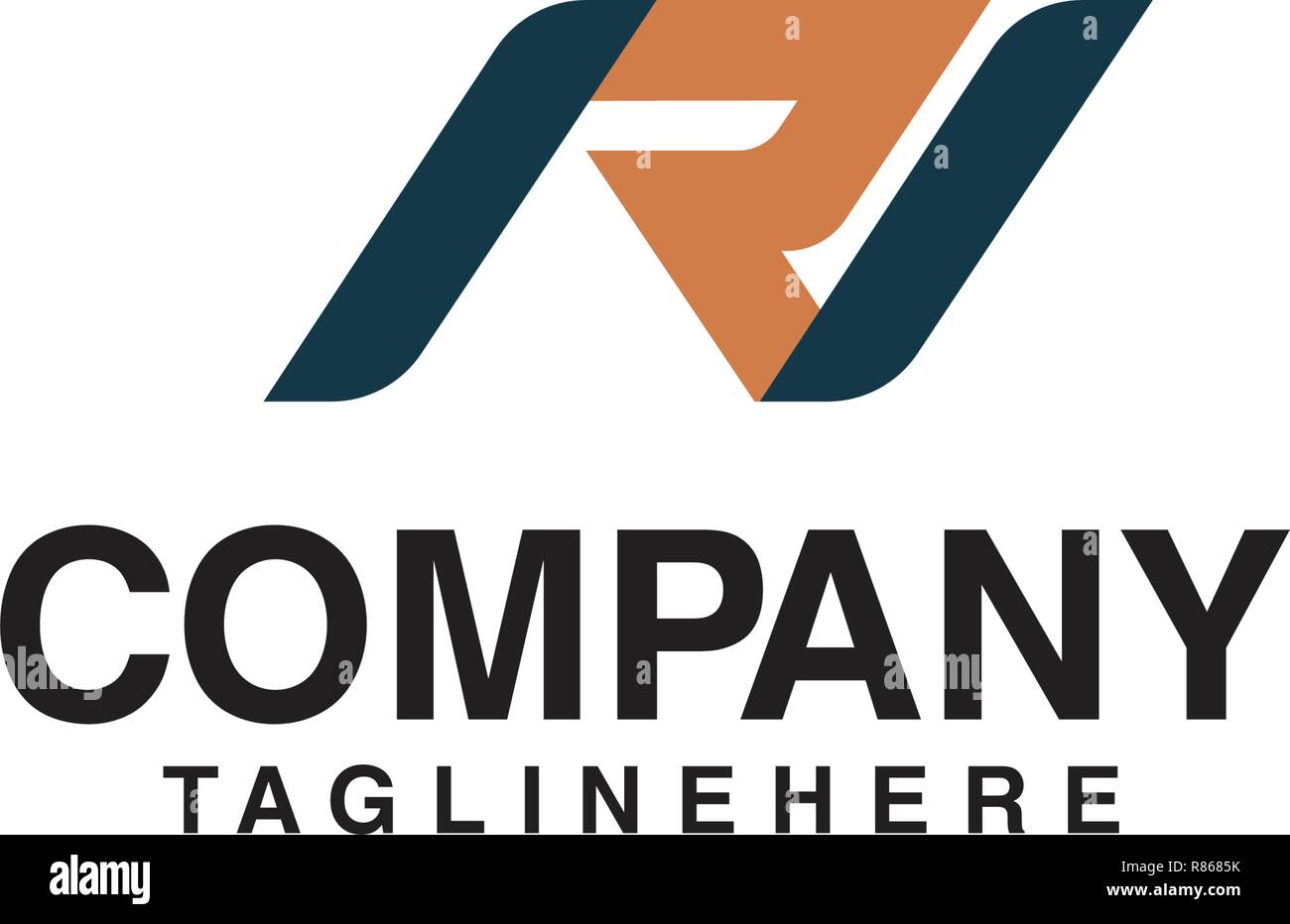 NR Anfangsbuchstaben looping verknüpft elegante Logo Stock Vektor