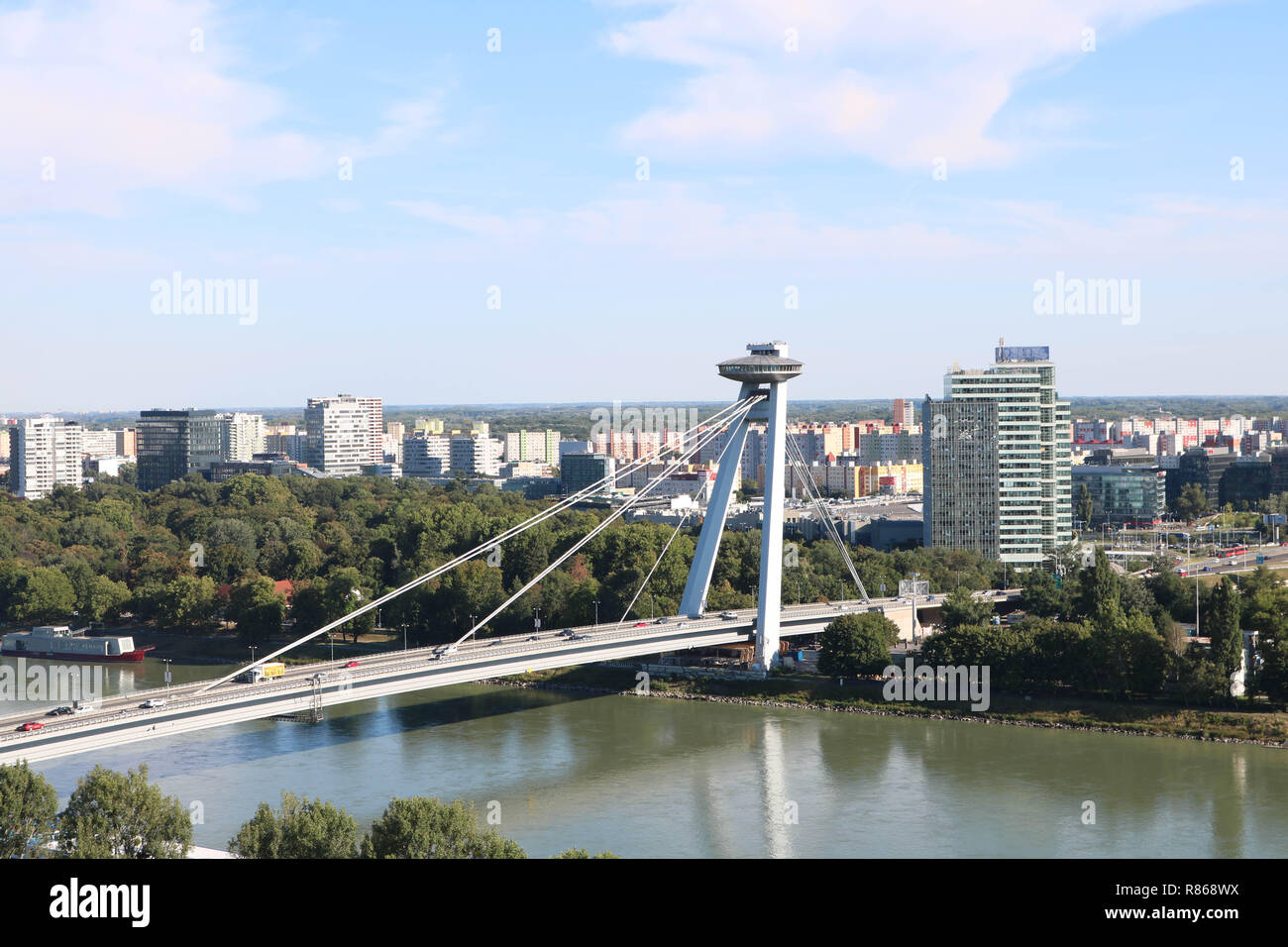 Der stadt Bratislava ist die Hauptstadt der Slowakei und liegt an der Donau, wie viele andere Hauptstadt Europas, Schießen im August 2018 Stockfoto
