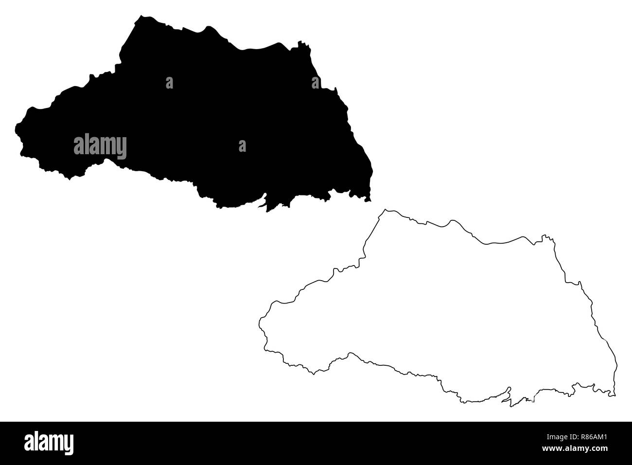 Präfektur Saitama (administrative divisions von Japan, Präfekturen Japans) Karte Vektor-illustration, kritzeln Skizze Saitama Karte Stock Vektor