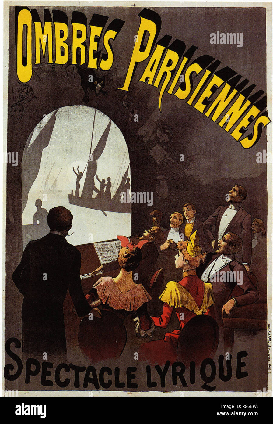 Ombres Parisiennes - Vintage Plakat Stockfoto