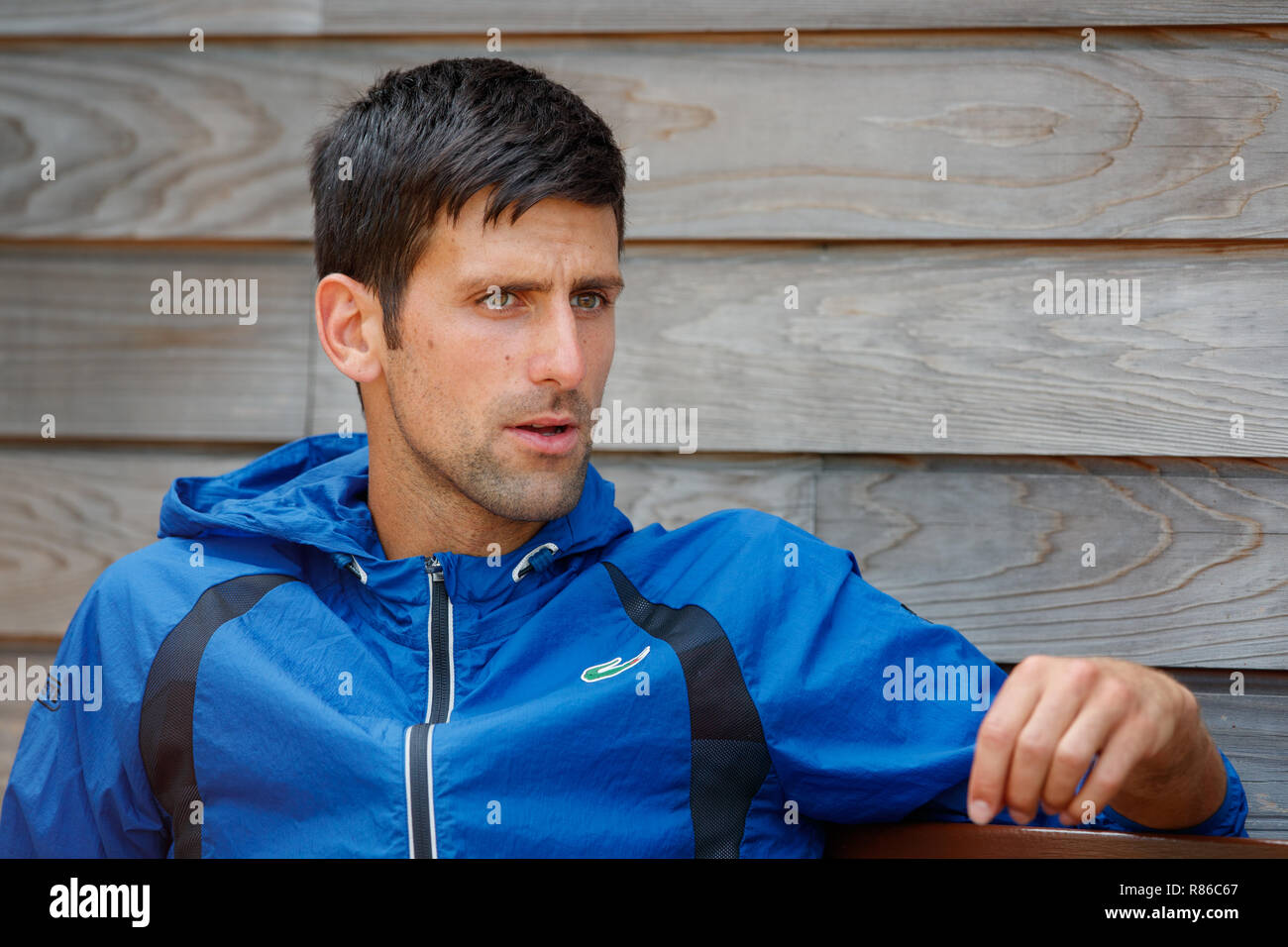 Novak Djokovic aus Serbien während der Wimbledon Championships 2018 Stockfoto