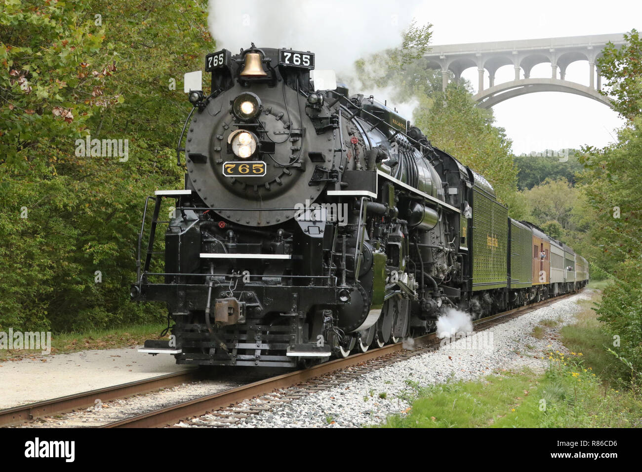 Nickel Plate Road Nr. 765 ist ein 2-8-4 "Berkshire' Typ Dampflokomotive für die Nickel Plate Road 1944 gebaut von der Lima Locomotive Works in Lima, O Stockfoto