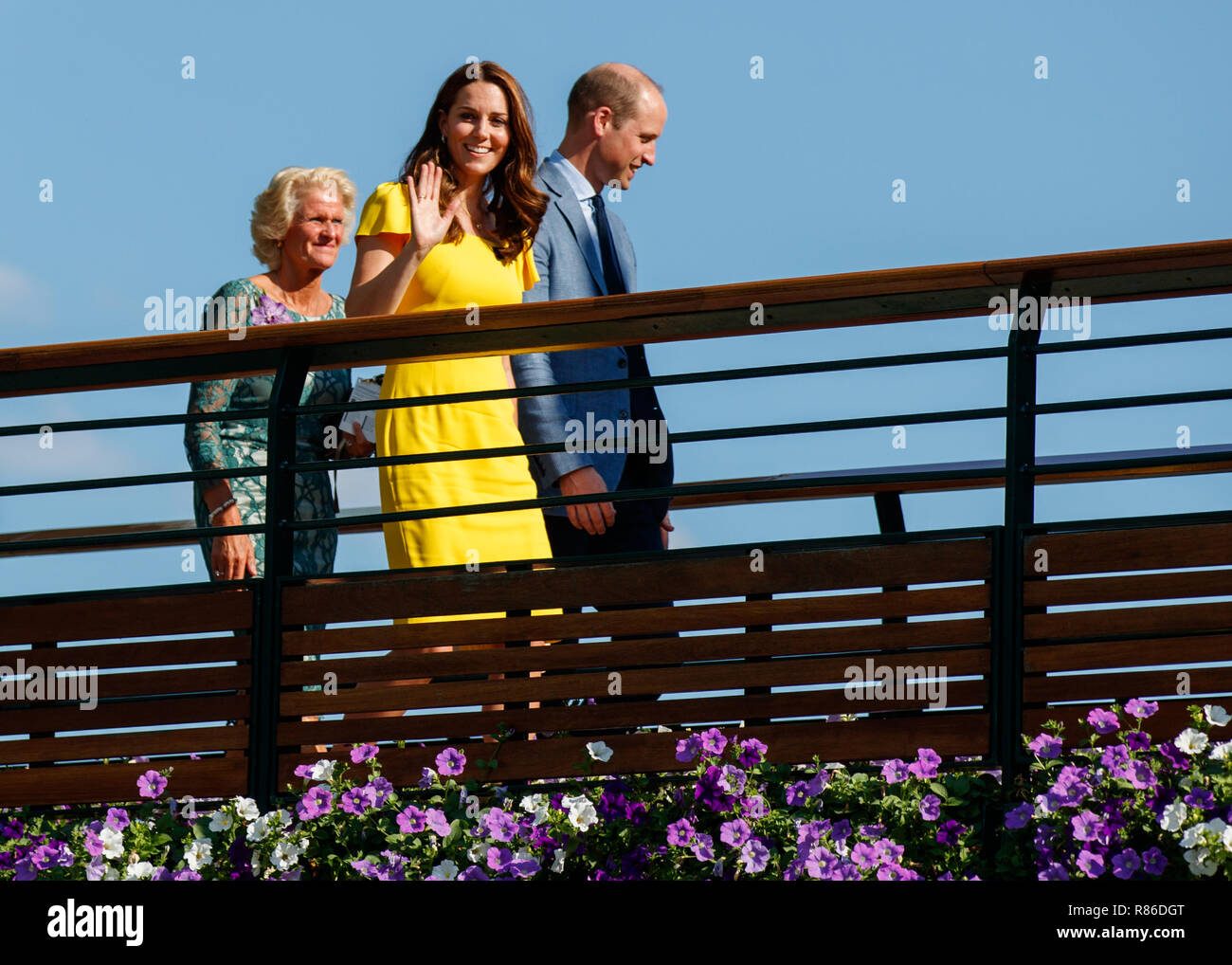 Herzog und Herzogin von Cambridge Prinz William und Kate Middleton während der Wimbledon Championships 2018 Stockfoto