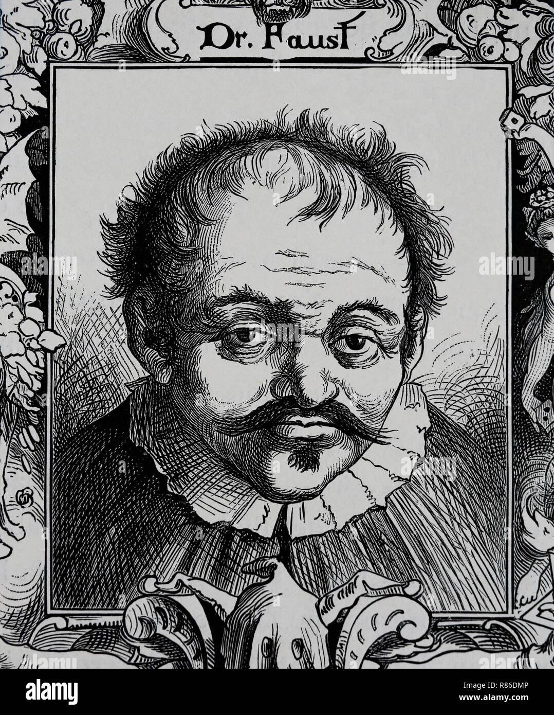 Doktor Faust. Kupferstich von Germania, 1882. Stockfoto