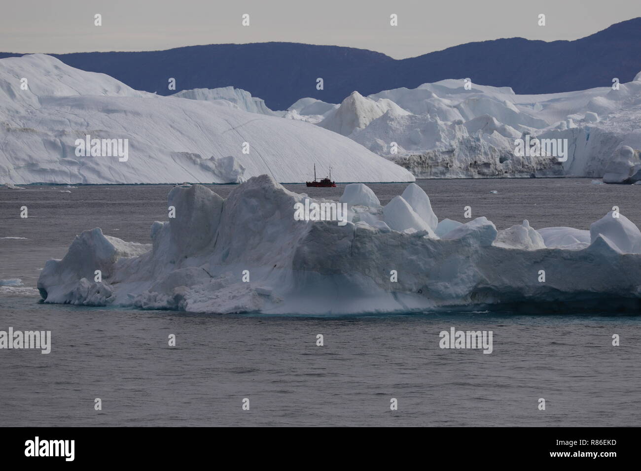 Grönland Disko Bucht: Ausflugsboot Stockfoto