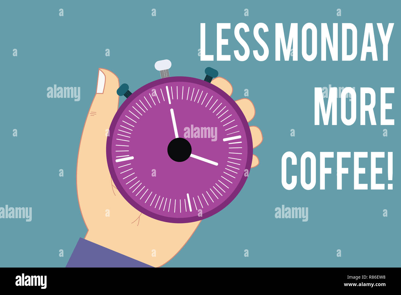 Konzeptionelle Handschrift Weniger zeigt Montag mehr Kaffee. Business Foto Text heißen Getränk in der Woche inspirieren zu lassen Anfang Hu Analyse Hand Holdi Stockfoto