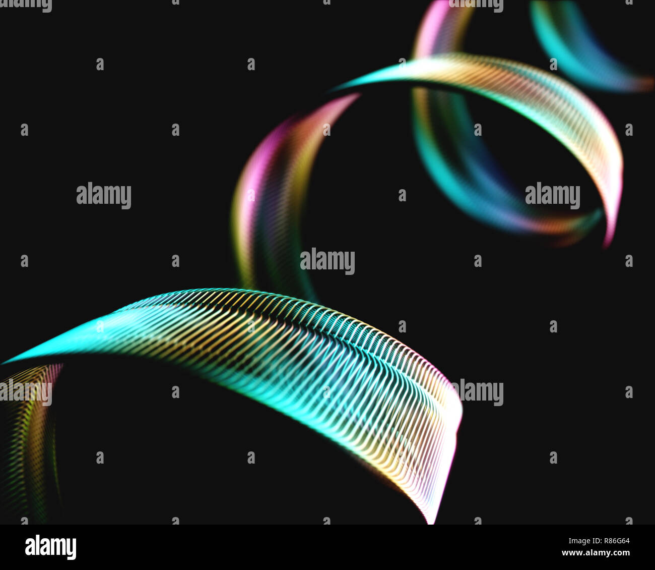 3D-Darstellung. Geometrische farbenfrohe abstrakte Bild in der Spirale. Konzept Bild in Form von DNA genetischen Code. Stockfoto