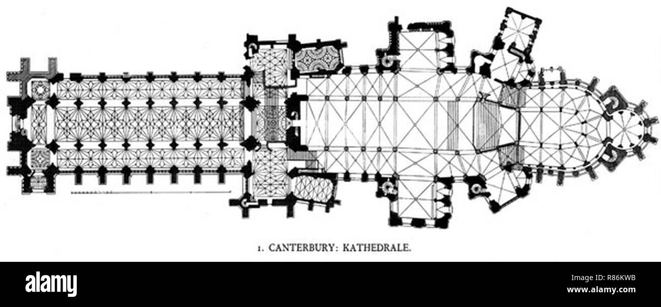 Die Kathedrale von Canterbury Planen. Stockfoto