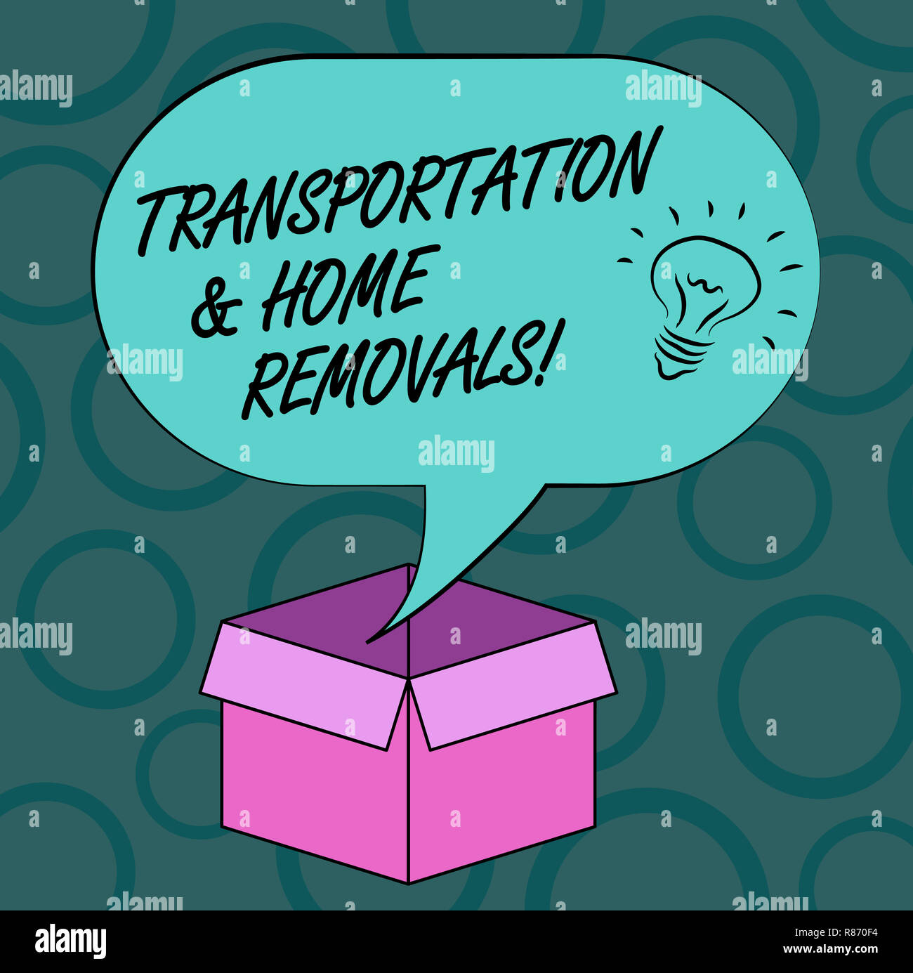 Schreiben Hinweis Übersicht Transport und Umzüge. Business Foto präsentiert, Versand von Paketen neues Haus Idee Symbol innen leer Halftone Sp Stockfoto