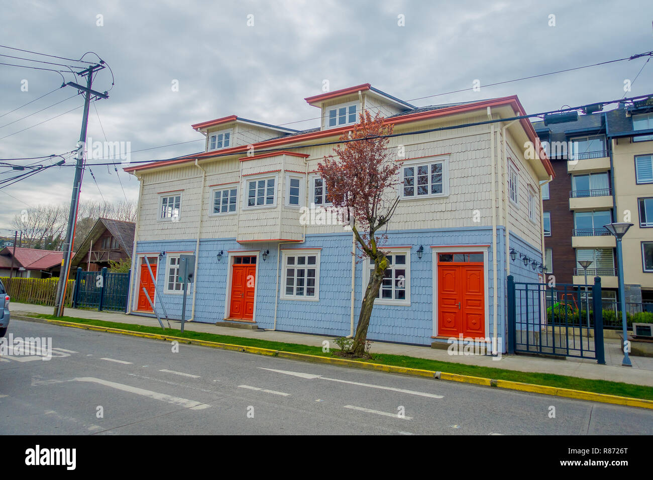Holz- Haus in Puerto Varas, Chile Stockfoto