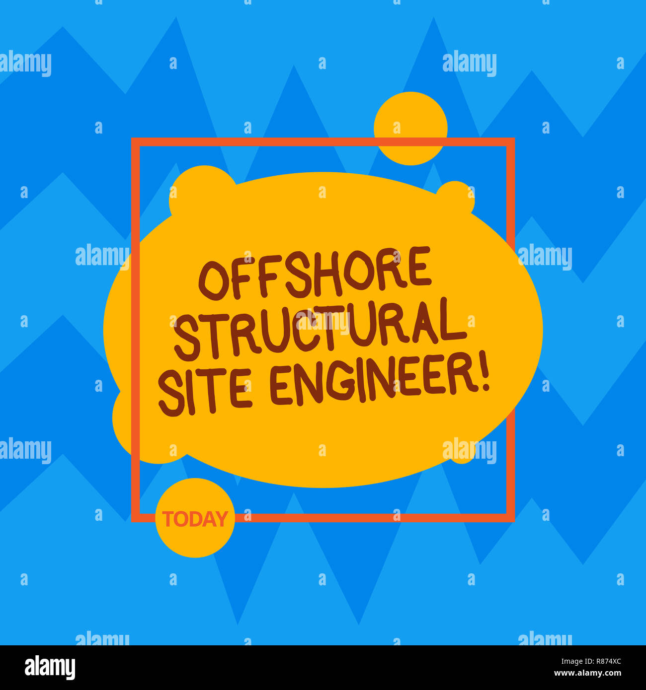 Wort schreiben Text Offshore strukturelle Techniker vor Ort. Business Konzept für Öl- und Gasindustrie engineering Asymmetrische leer Oval Foto abstrakte Shap Stockfoto