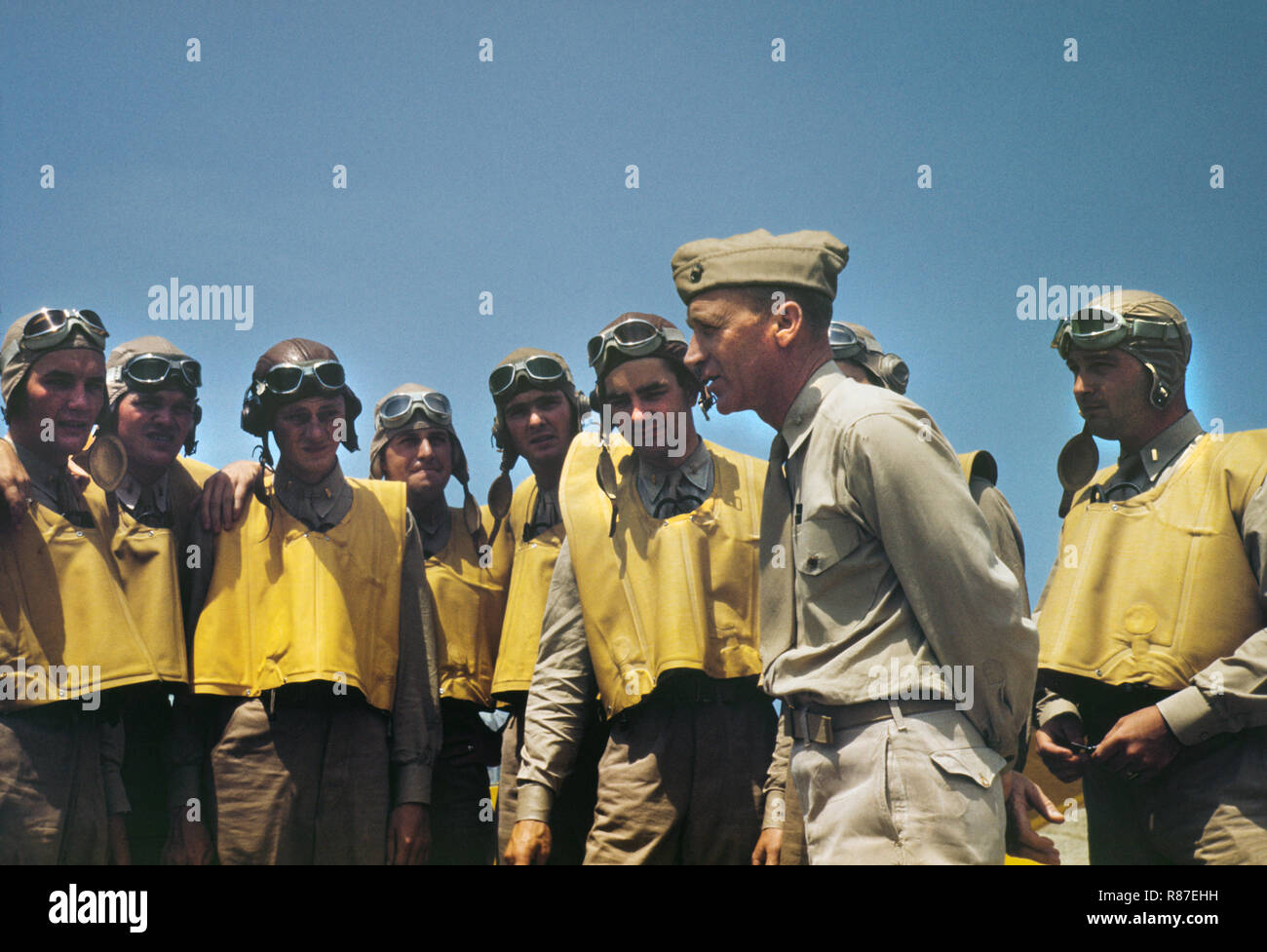 Marine Leutnants Studium Segelflugzeug Pilotierung, Feld, Parris Island, South Carolina, USA, Alfred T. Palmer für Office of War Information, Mai 1942 Stockfoto