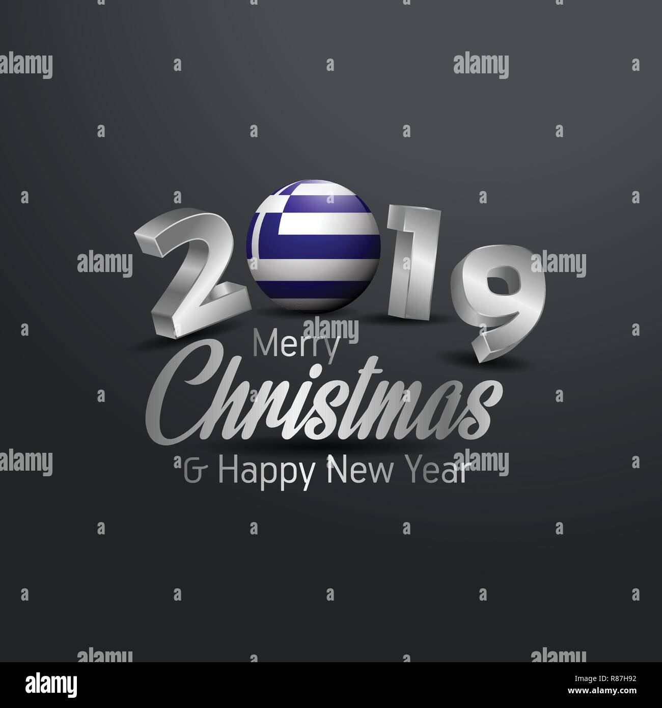 Griechenland Flagge 19 Frohe Weihnachten Typografie Neues Jahr Abstrakten Feier Hintergrund Stock Vektorgrafik Alamy