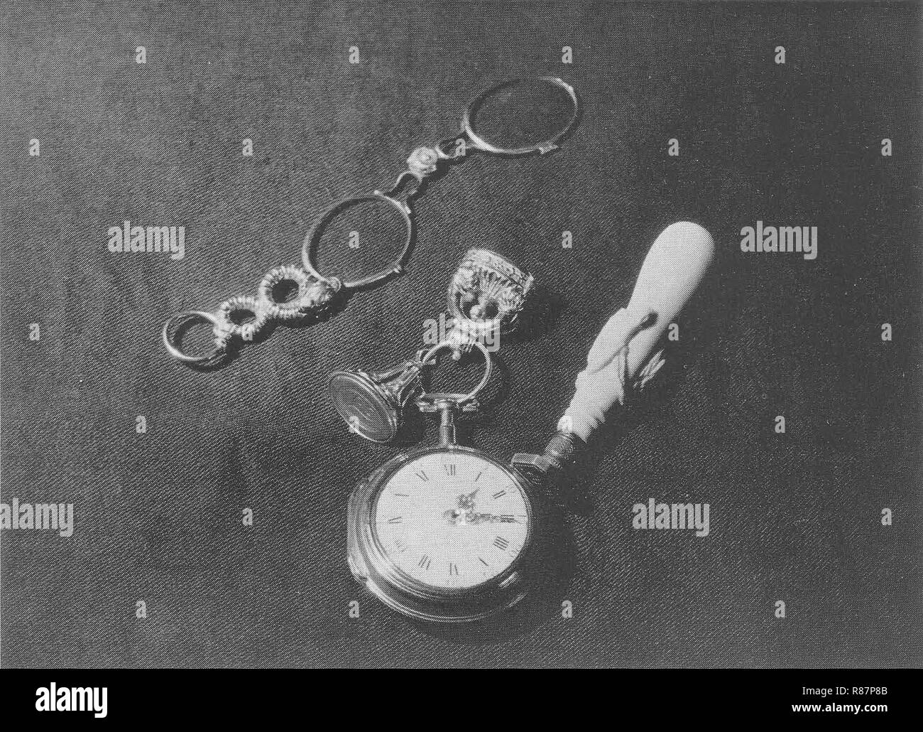 Carl Friedrich Gauß, Taschenuhr und Petschaft. Stockfoto