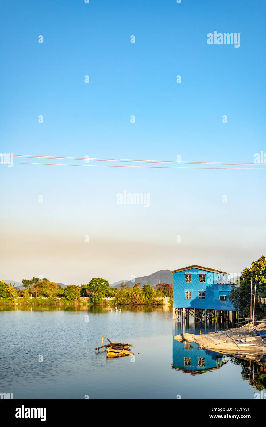 Die schöne Landschaft in der Nähe der Grenze von Shenzhen in New Territories, Hong Kong Stockfoto